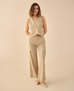Pantalón tipo cargo para mujer - Beige