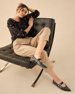 Pantalón de tela fluida para mujer - Beige