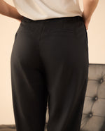 Pantalón de tela fluida para mujer - Negro