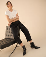 Pantalón de tela fluida para mujer - Negro