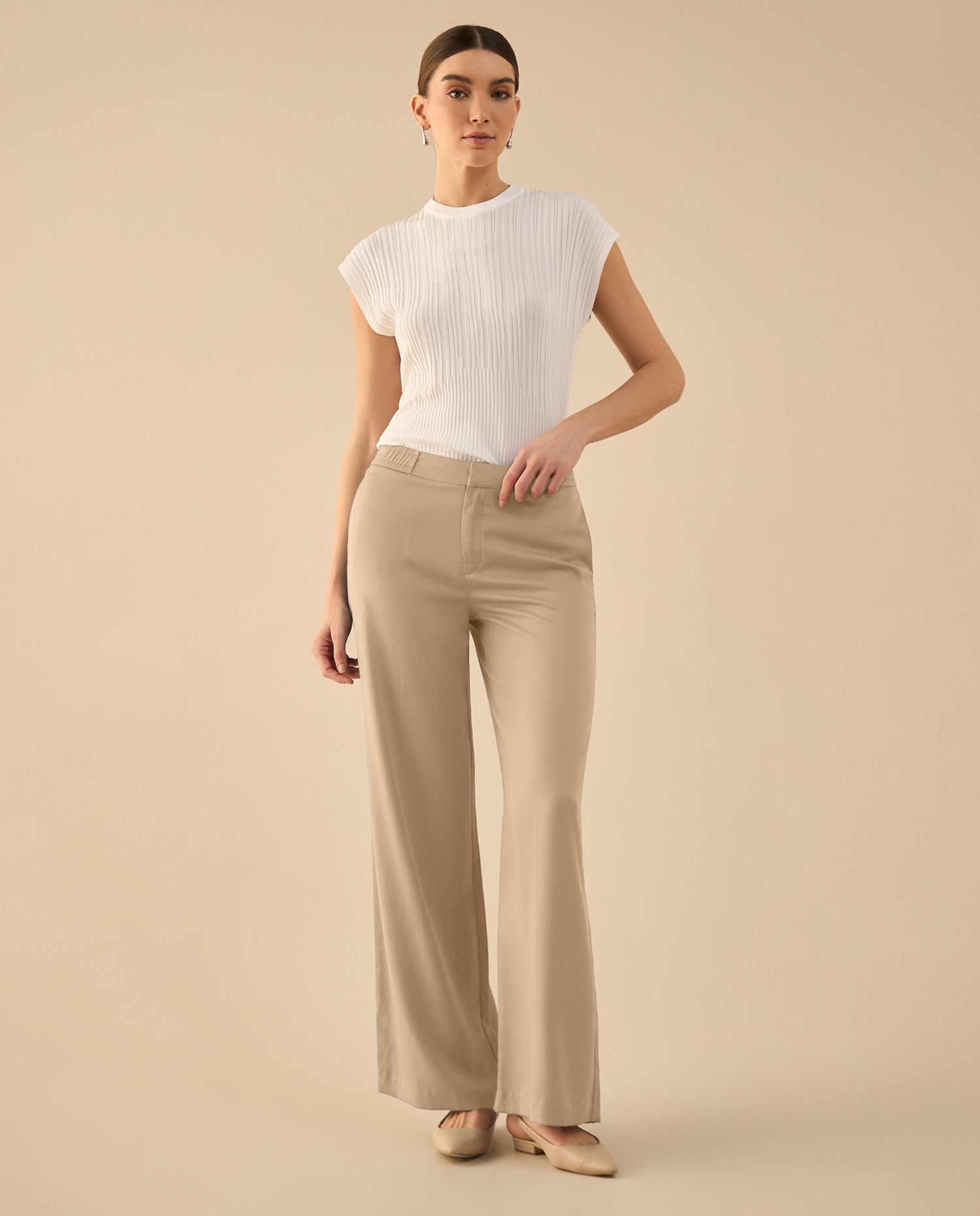Pantalón elegante para mujer - Crudo