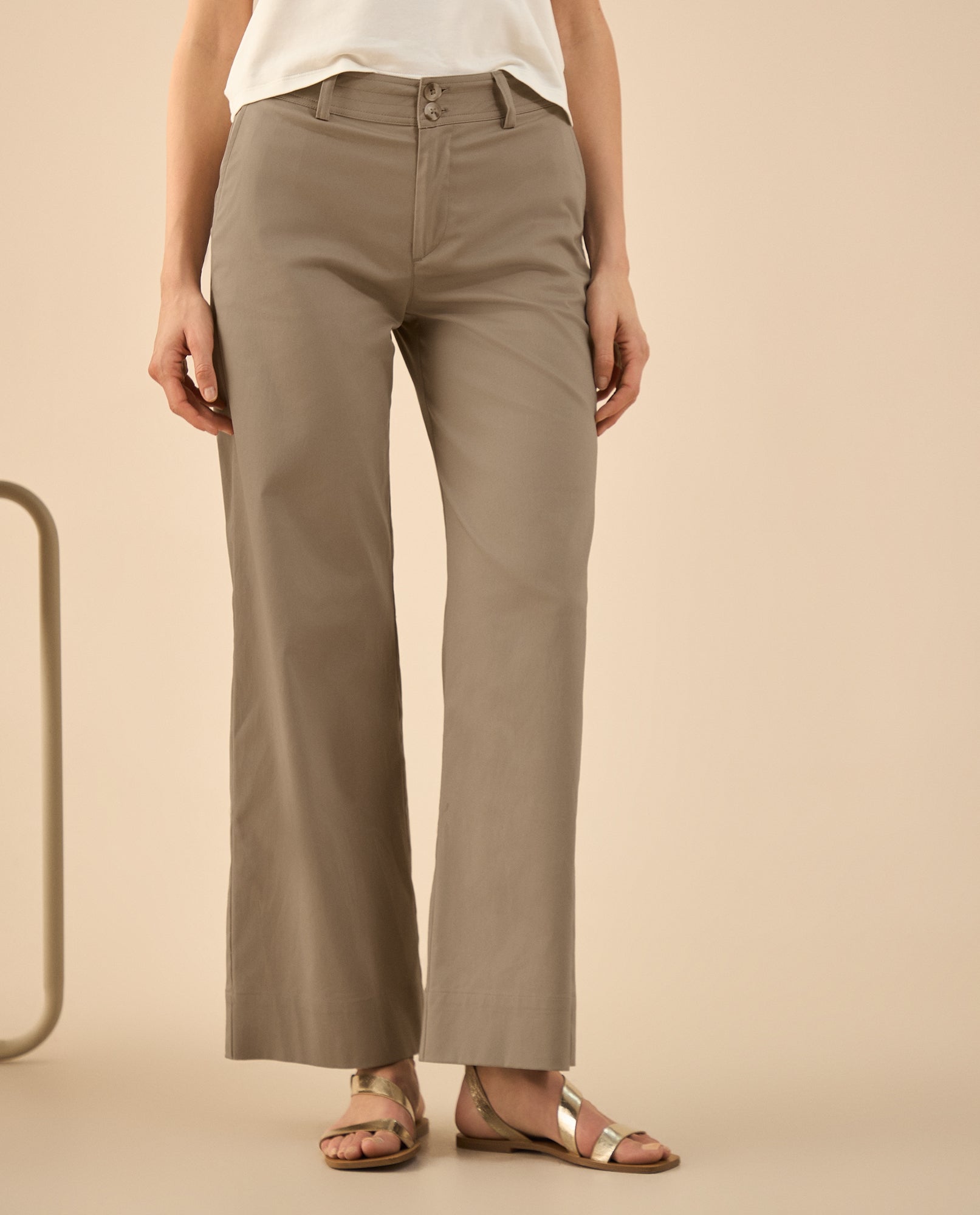 Pantalón elegante bota recta para mujer - Café 34_432G006_CAF171320_3