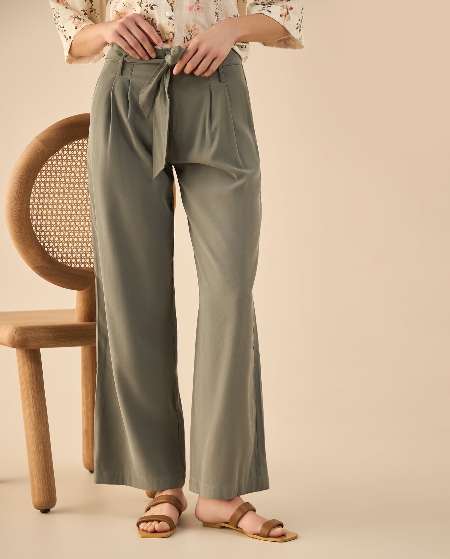 Pantalón clásico bota recta para mujer - Verde