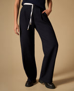 Pantalón jogger de silueta amplia y caída fluida - Azul