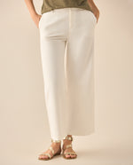 Pantalón de silueta amplia para mujer  - Crudo