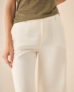 Pantalón de silueta amplia para mujer  - Crudo