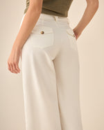 Pantalón de silueta amplia para mujer  - Crudo