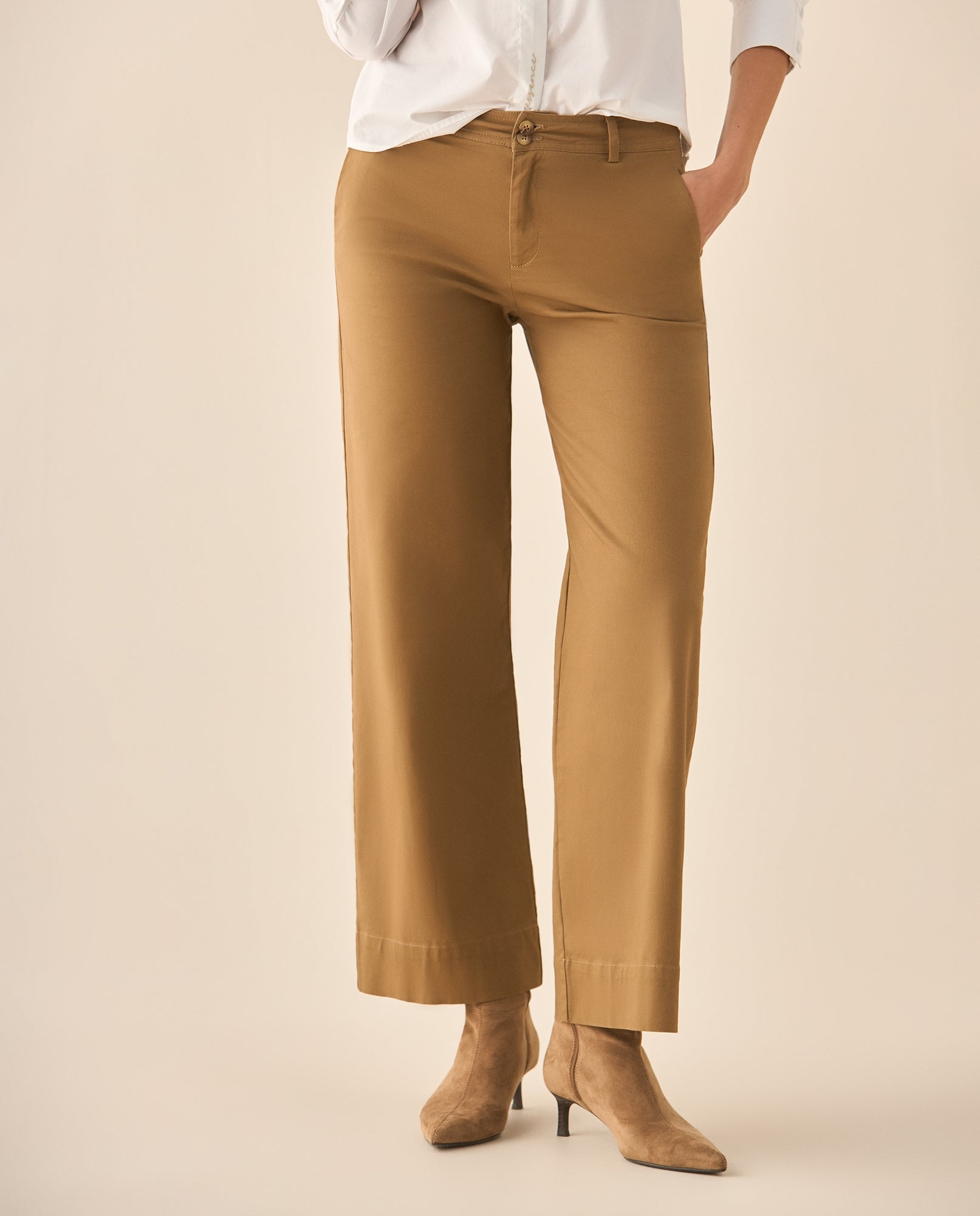 Pantalón clásico recto para mujer - Café 34_433G003_CAF171320_3