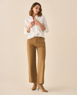Pantalón clásico recto para mujer - Café