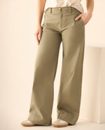 Pantalón clásico silueta recta para mujer  - Verde