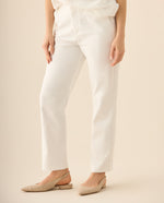 Pantalón con elástico en pretina posterior para mujer. - Blanco