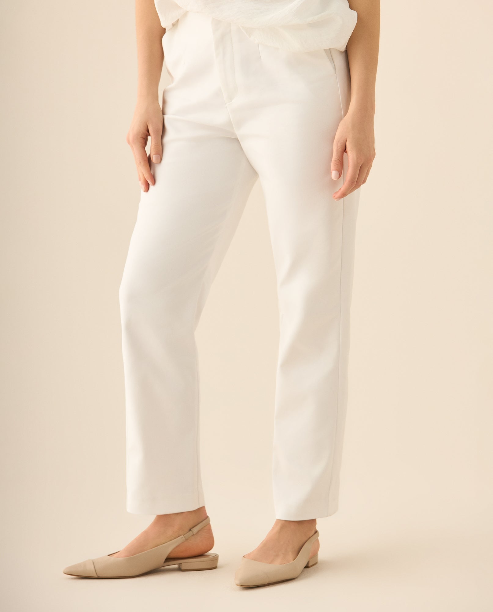 Pantalón con elástico en pretina posterior para mujer. - Blanco 34_433G009_BLA110601_3