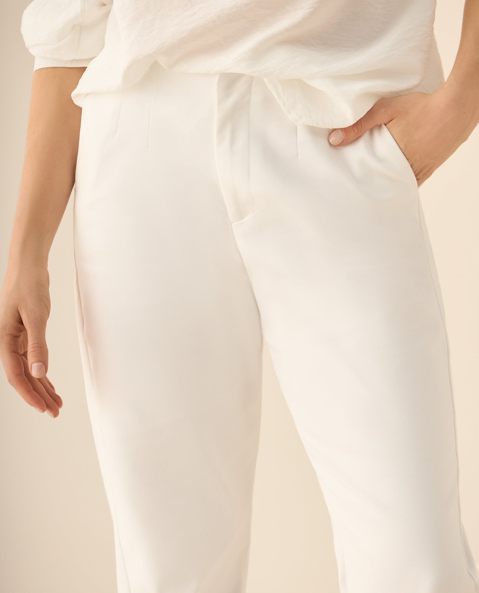 Pantalón con elástico en pretina posterior para mujer. - Blanco 34_433G009_BLA110601_4
