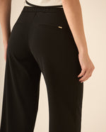 Pantalón con elástico en pretina para mujer - Negro
