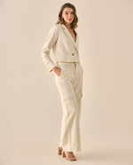 Pantalón tipo cargo para mujer - Crudo