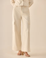 Pantalón tipo cargo para mujer - Crudo