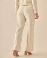 Pantalón tipo cargo para mujer - Crudo
