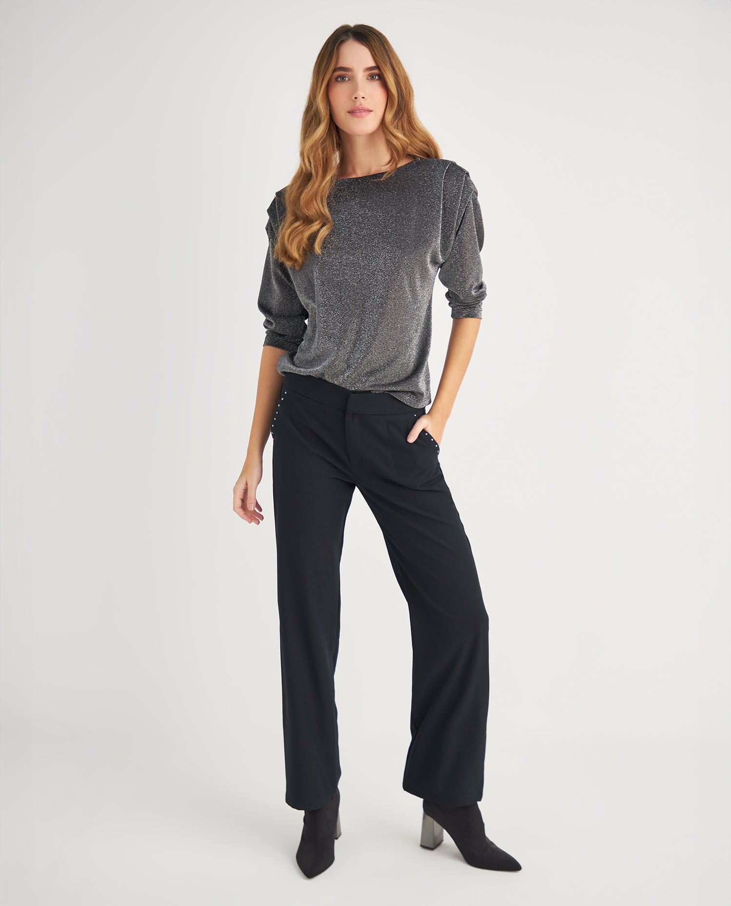 Pantalón de bota recta para mujer - Negro
