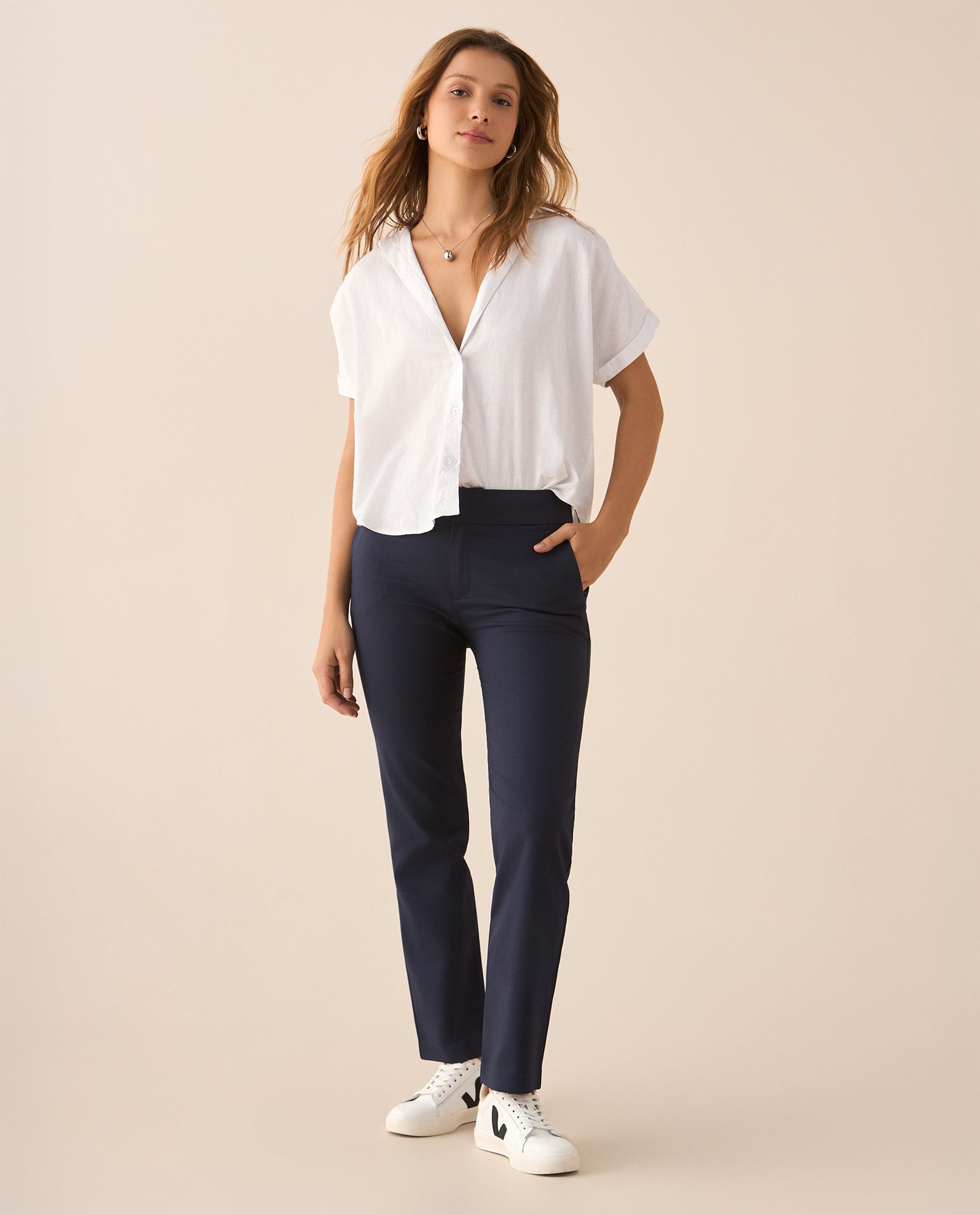 Pantalón elegante para mujer - Azul 34_439F002_AZU193923_0