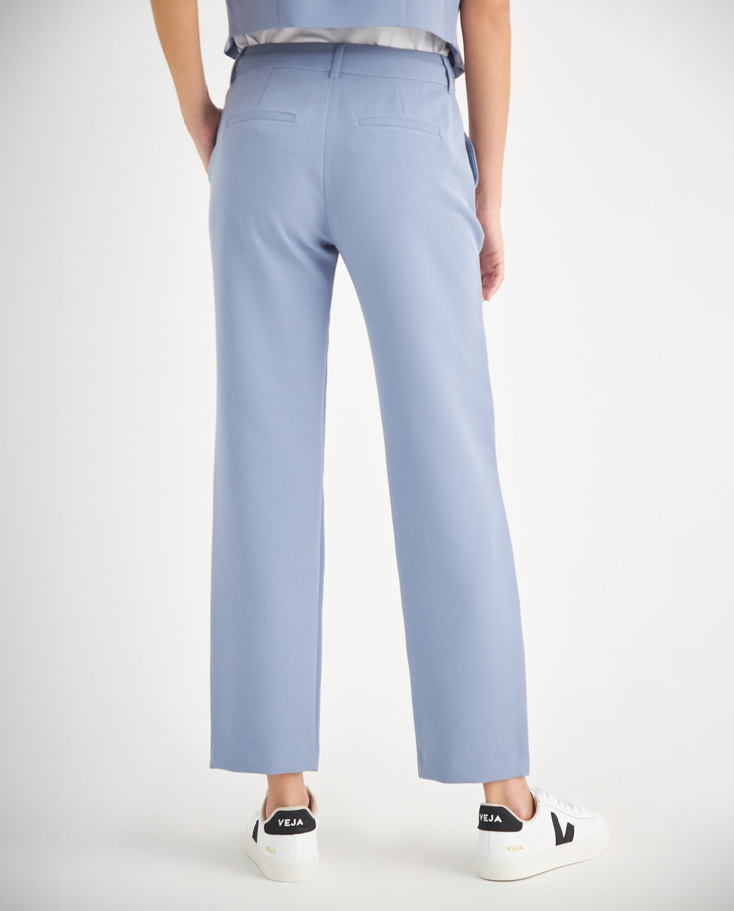 Pantalón clásico recto para mujer - Azul