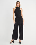 Pantalón de pretina elástica para mujer - Negro