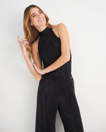 Pantalón de pretina elástica para mujer - Negro