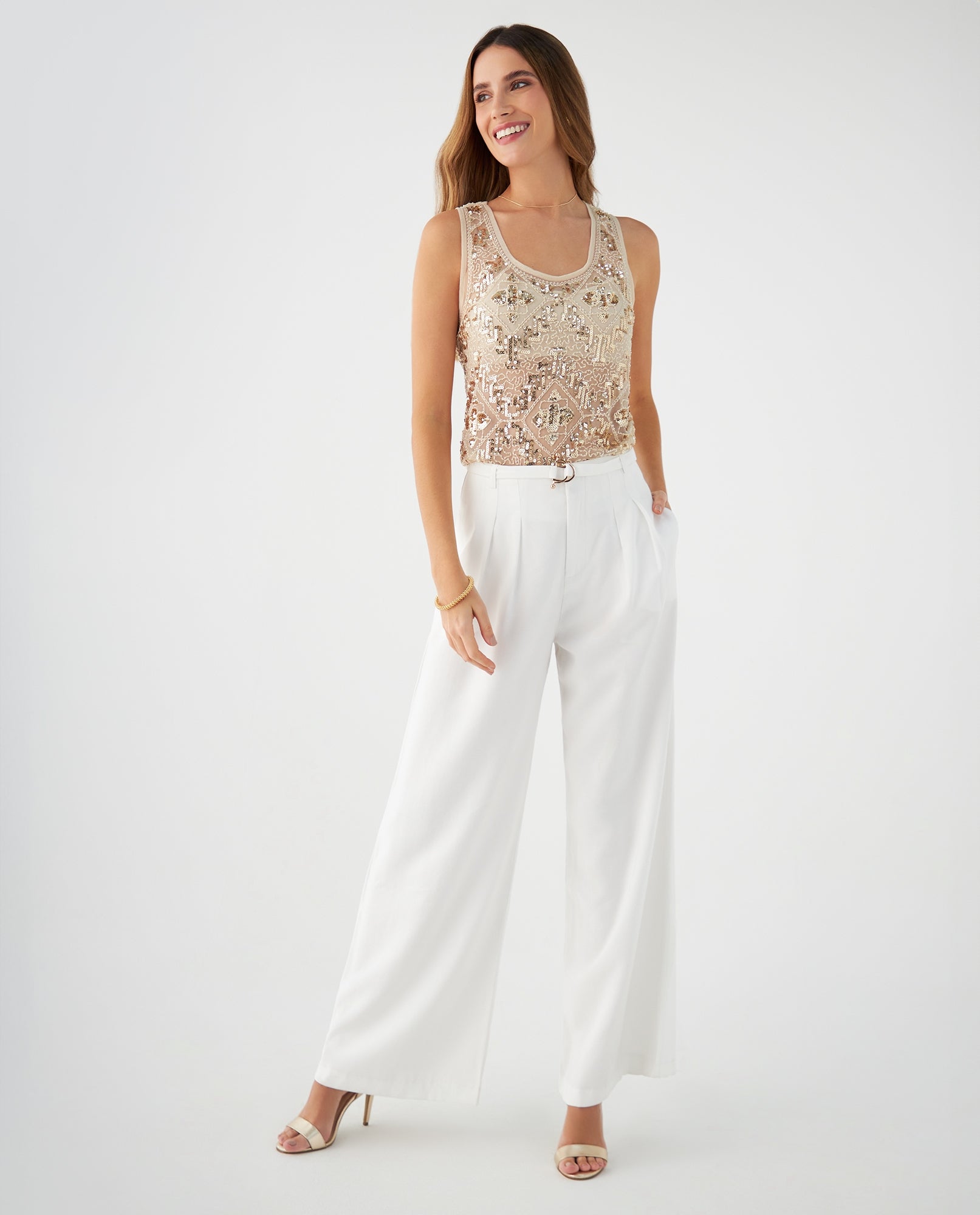 Pantalón con cinturón ajustable para mujer - Crudo 34_439F009_CRU110602_0