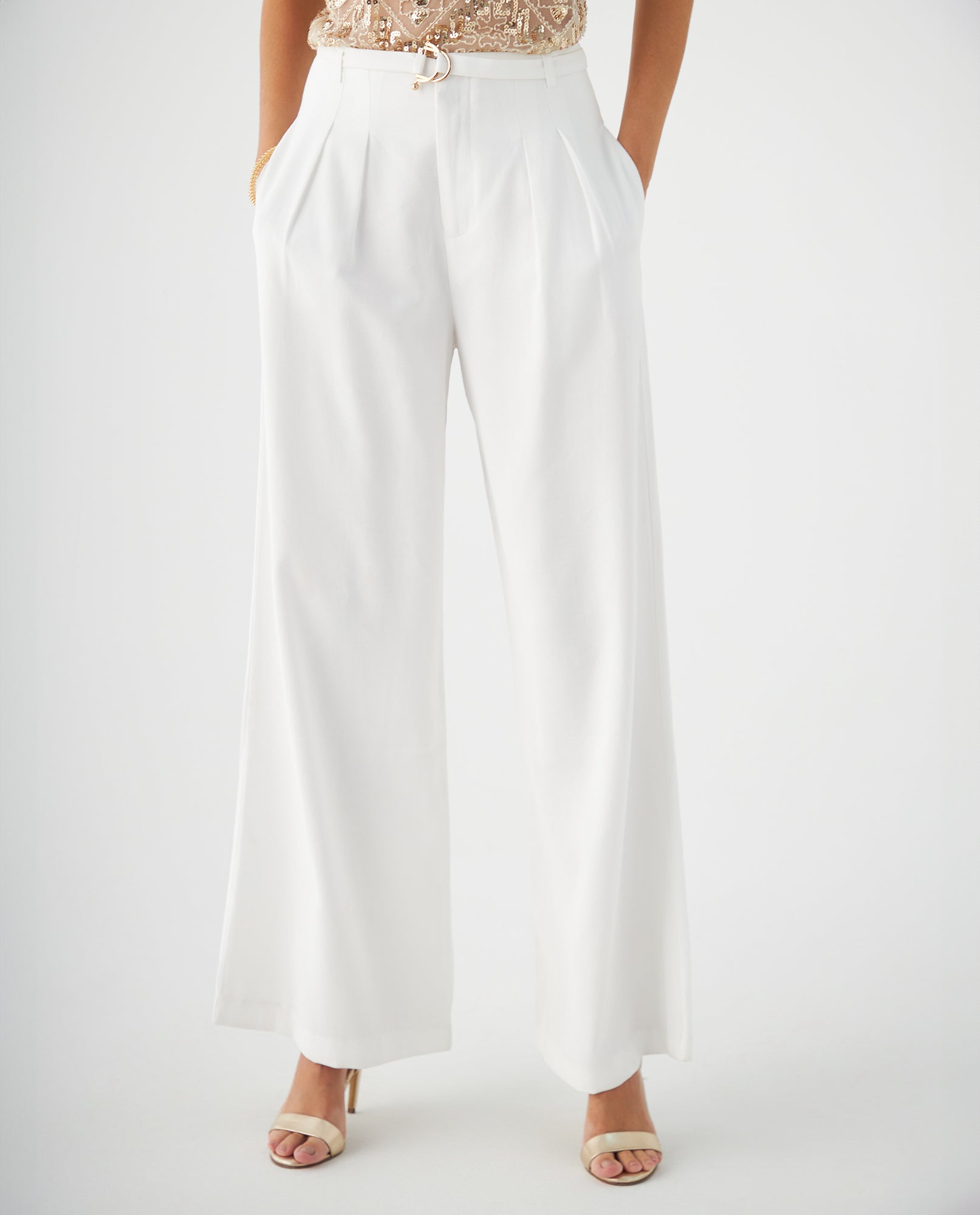 Pantalón con cinturón ajustable para mujer - Crudo 34_439F009_CRU110602_3