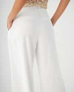 Pantalón con cinturón ajustable para mujer - Crudo
