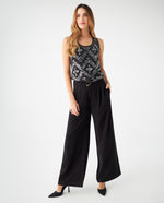 Pantalón con cinturón ajustable para mujer - Negro