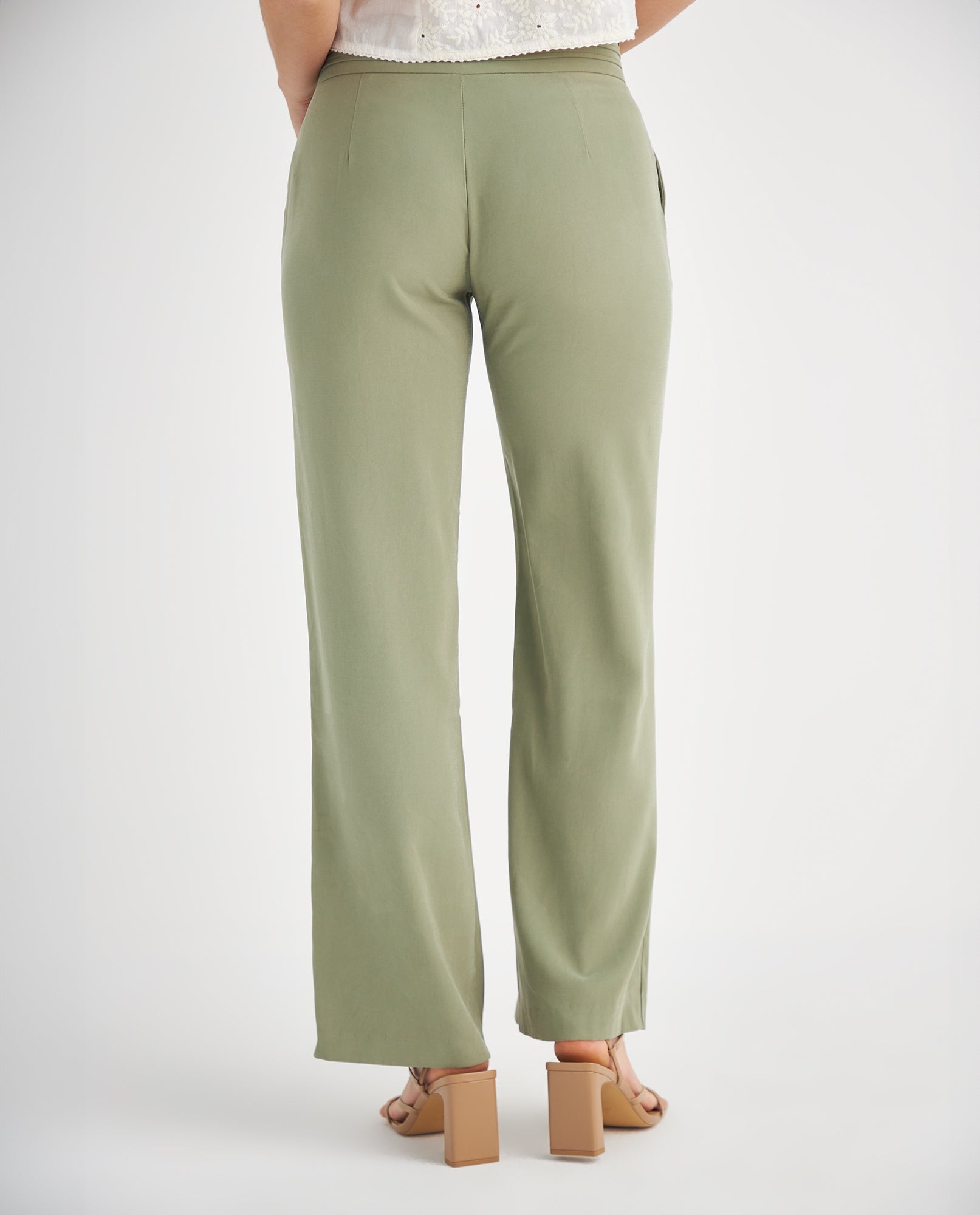 Pantalón de tela fluida - Verde 34_439F014_VER170115_4