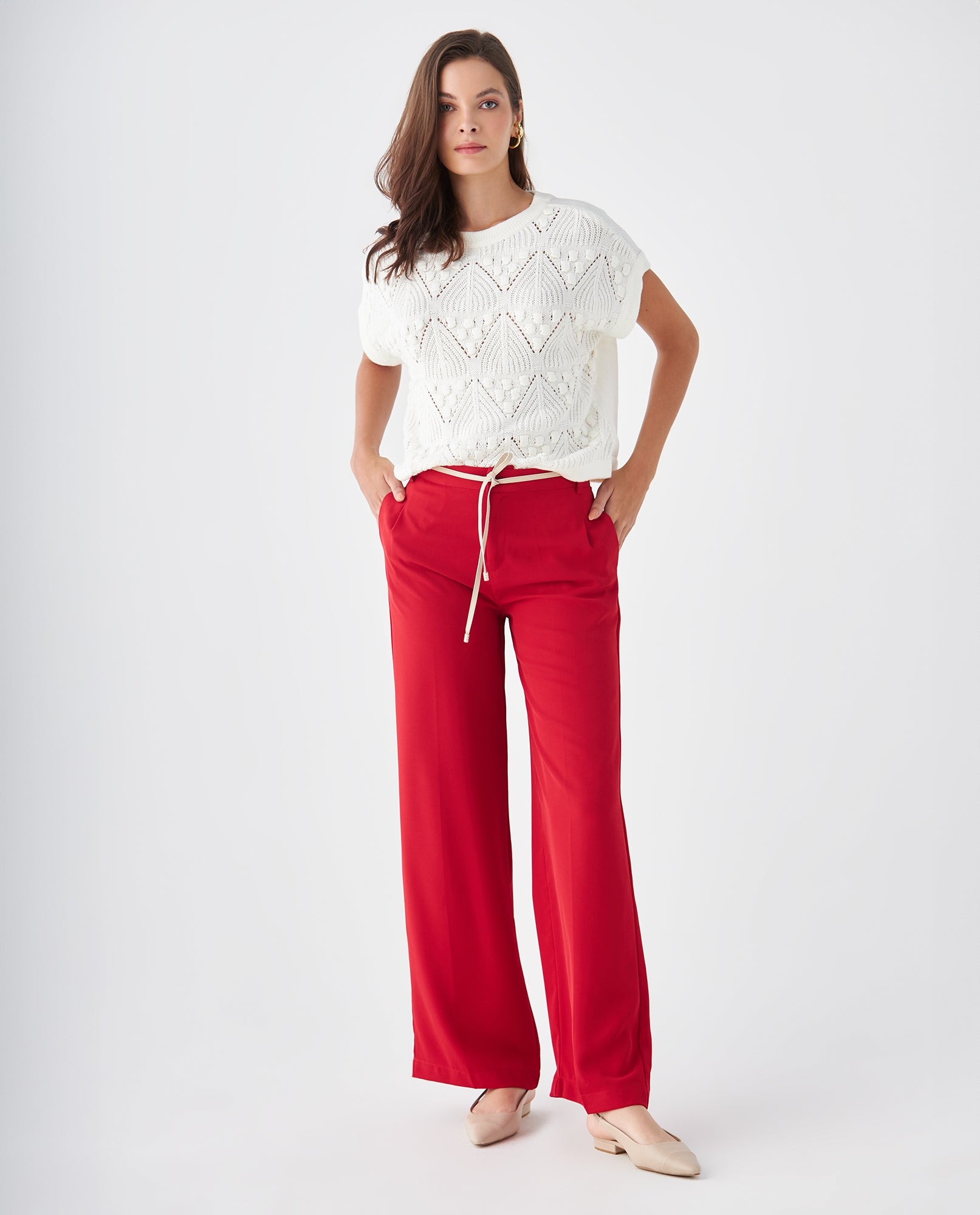Pantalón elegante para mujer - Rojo 34_439F016_ROJ191763_0