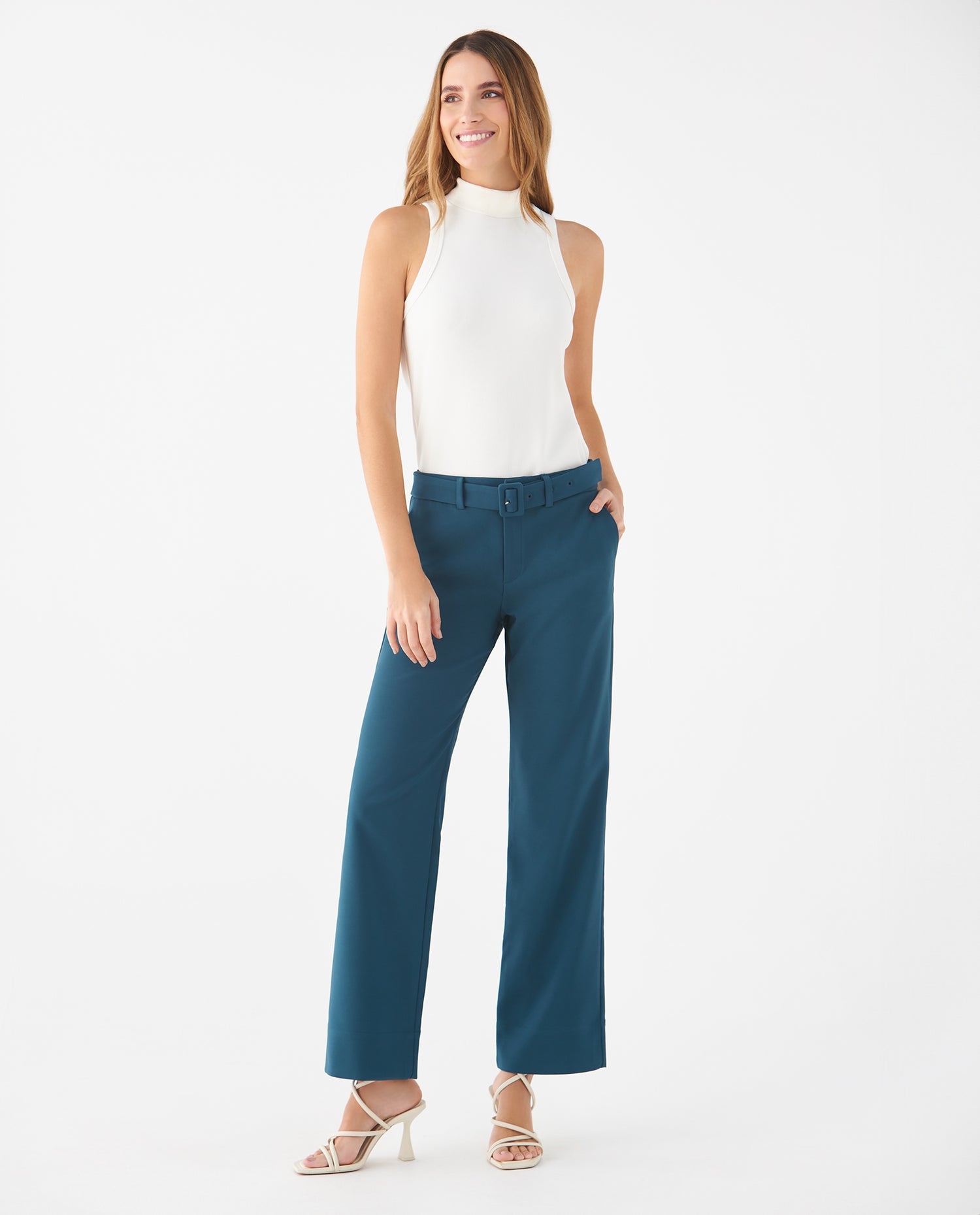 Pantalón recto para mujer - Verde