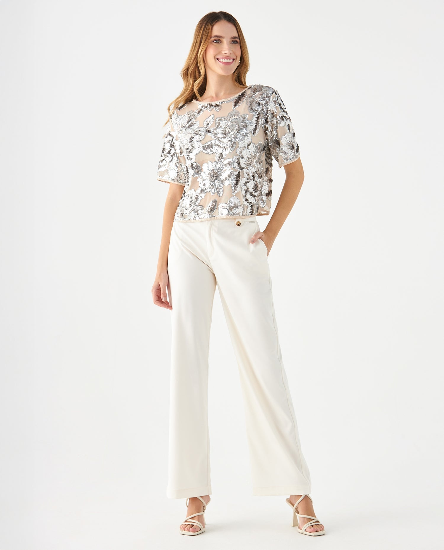 Pantalón bota recta para mujer - Crudo
