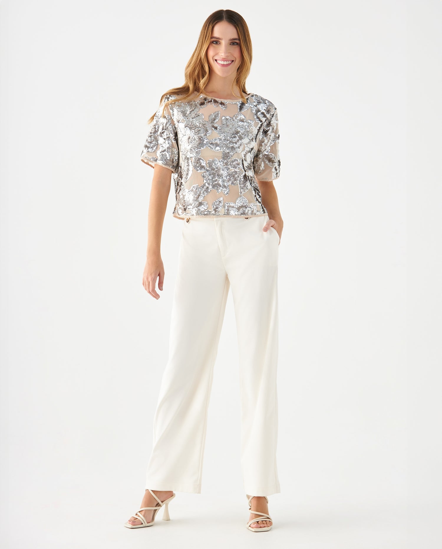 Pantalón bota recta para mujer - Crudo