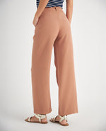 Pantalón de silueta recta para mujer - Cafe