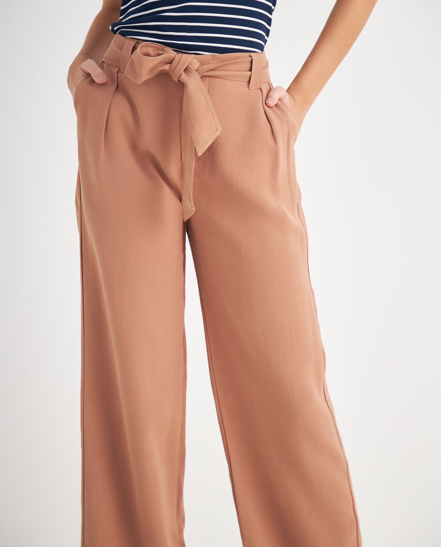 Pantalón de silueta recta para mujer - Cafe