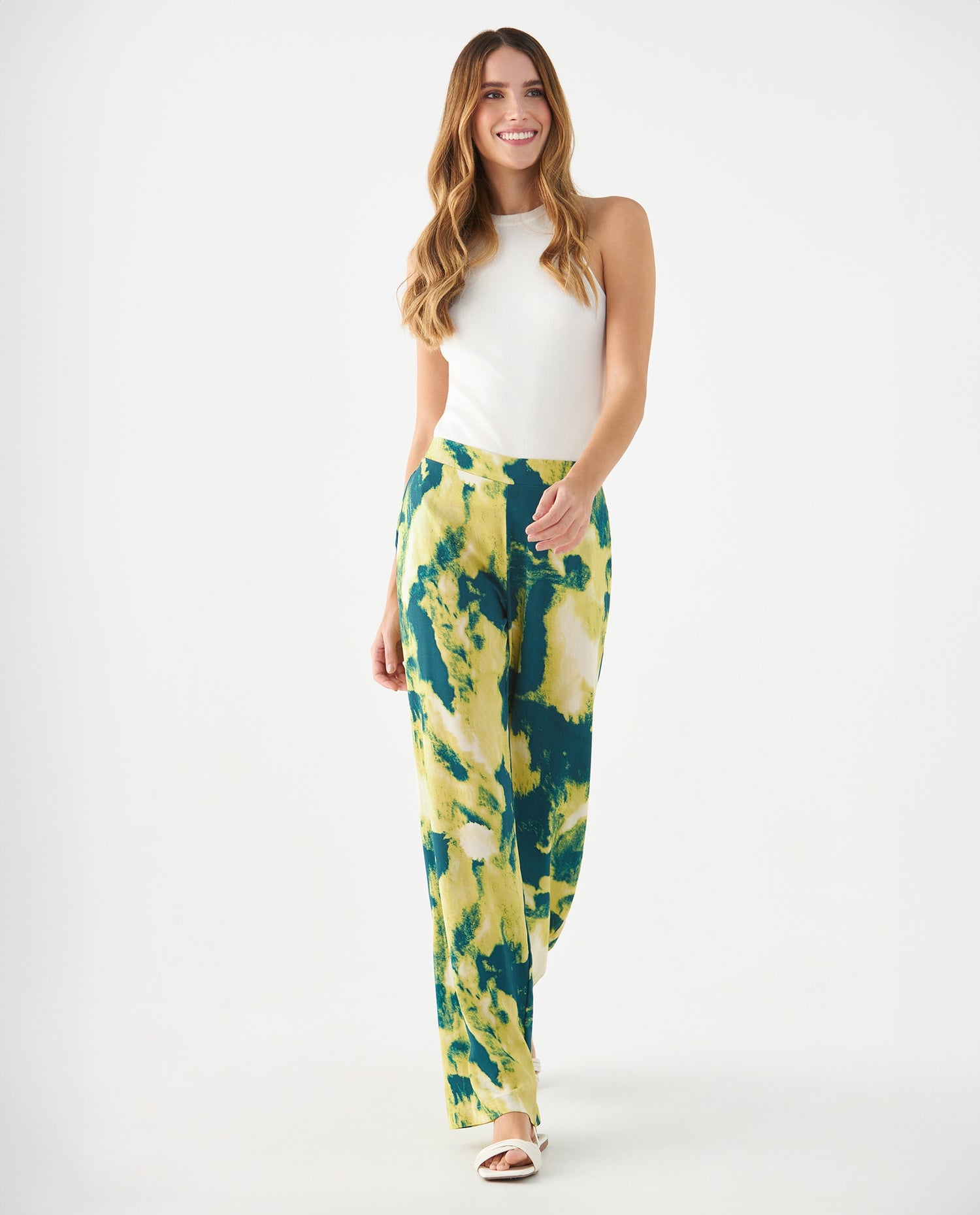 Pantalón con estampado overdye para mujer - Verde