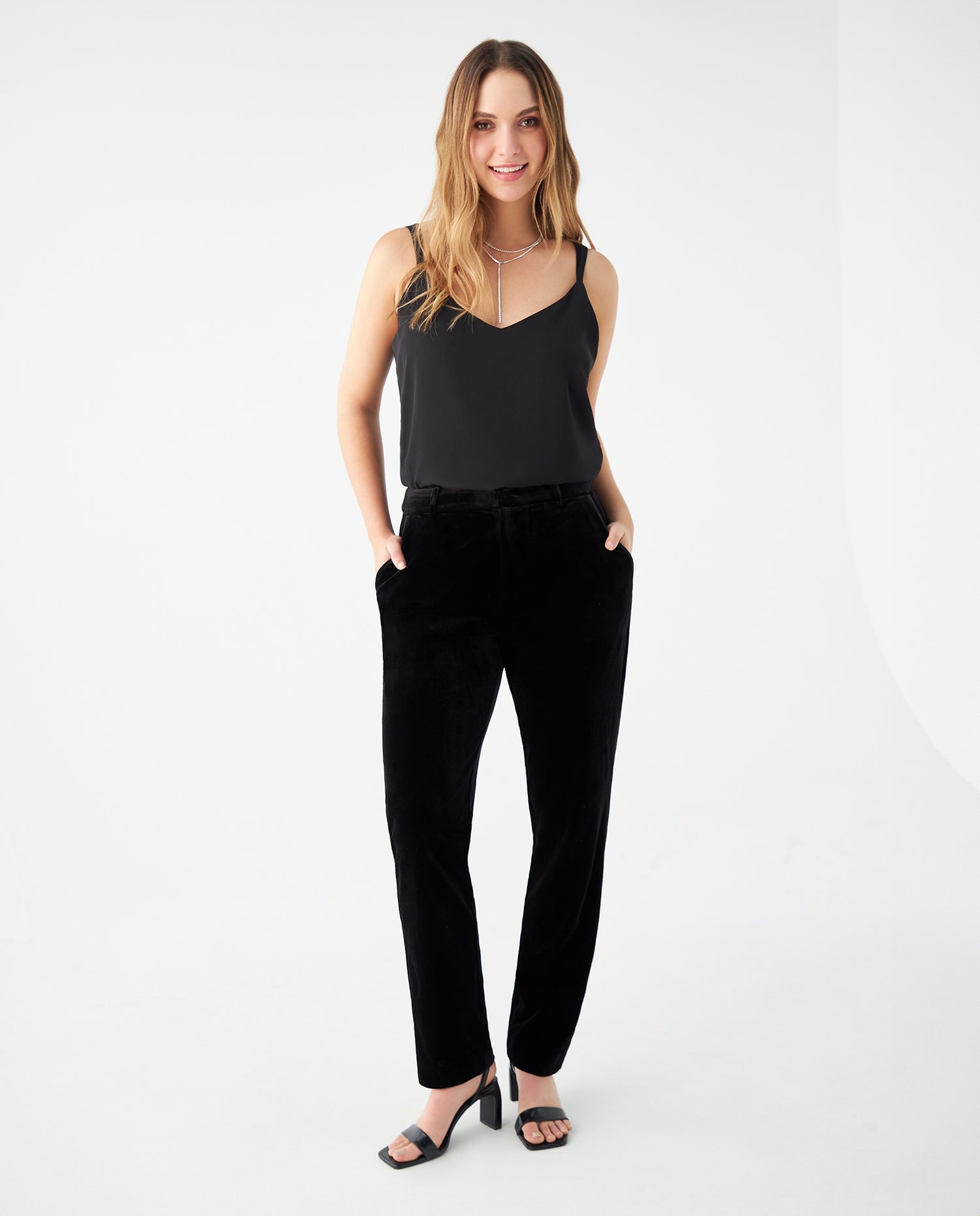 Pantalón tipo gamuza para mujer - Negro
