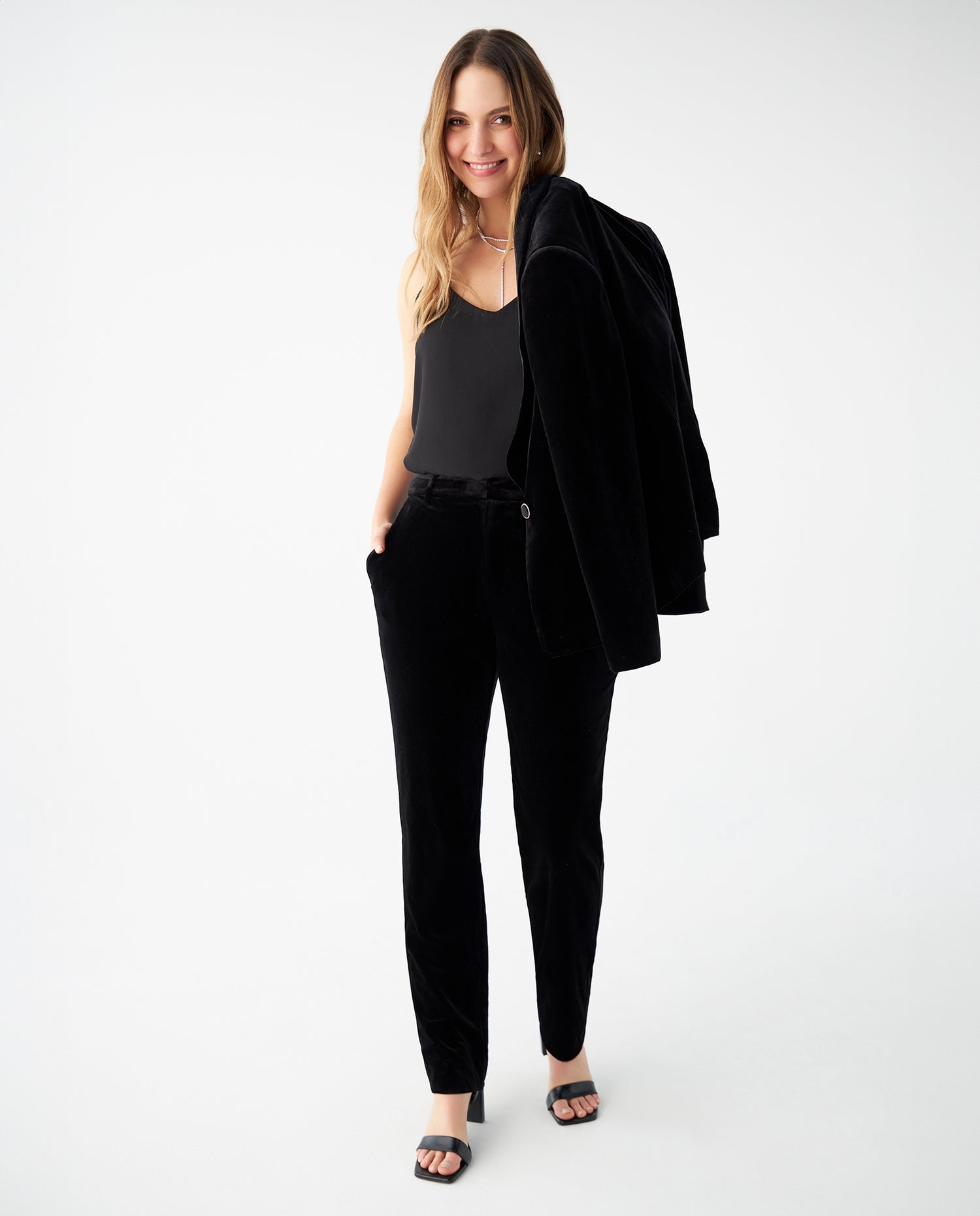 Pantalón tipo gamuza para mujer - Negro
