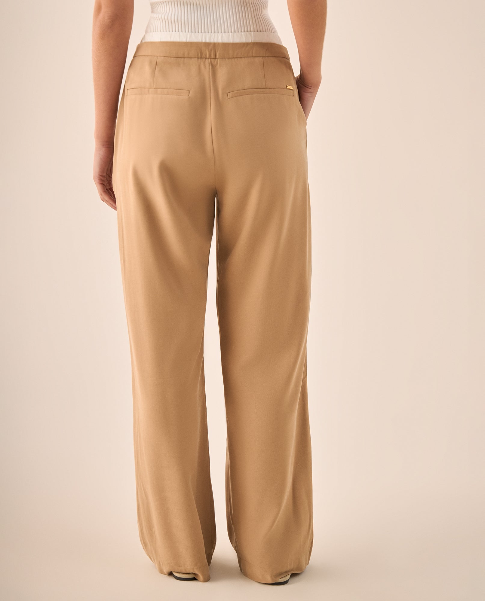 Pantalón Wide Leg Café con Cordón Ajustable - Cafe 34_439G011_CAF171038_5