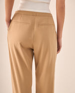 Pantalón Wide Leg Café con Cordón Ajustable - Cafe