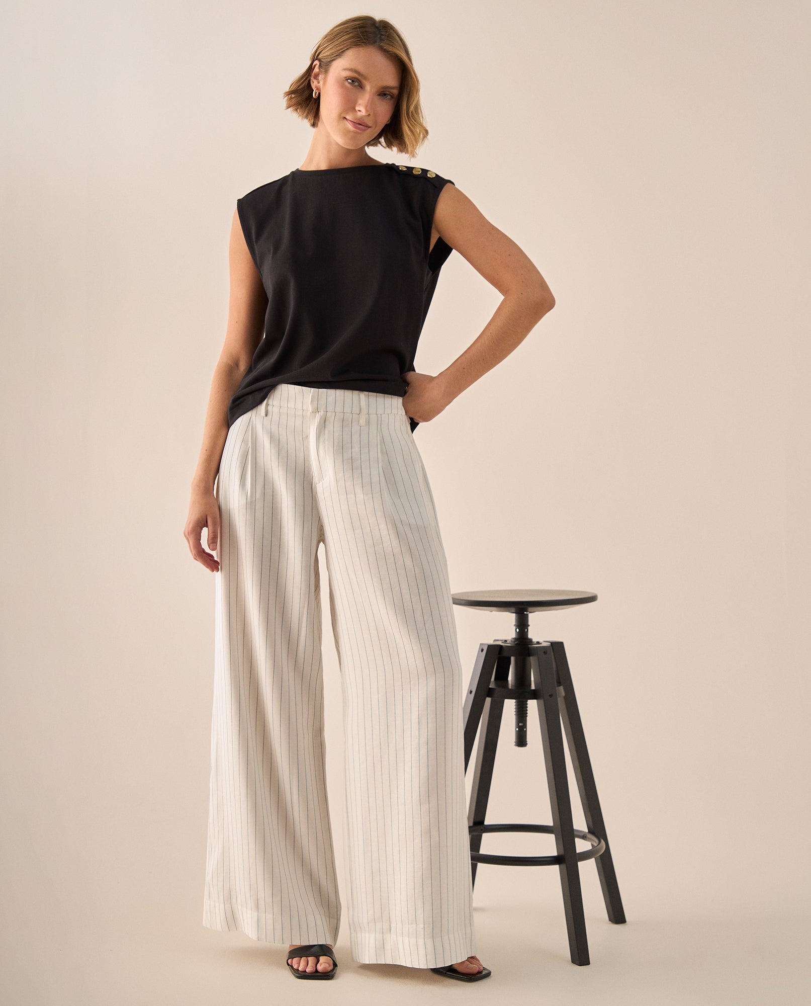 Pantalón Wide Leg con Rayas Verticales - Blanco 34_439G013_BLA110601_0
