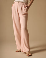 Pantalón Wide Leg Rosa con Pliegues Frontales - Rosa