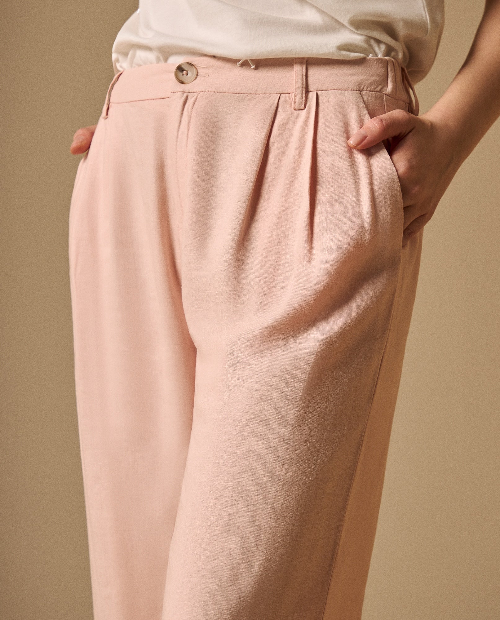 Pantalón Wide Leg Rosa con Pliegues Frontales - Rosa 34_439G015_ROS141309_4