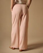Pantalón Wide Leg Rosa con Pliegues Frontales - Rosa