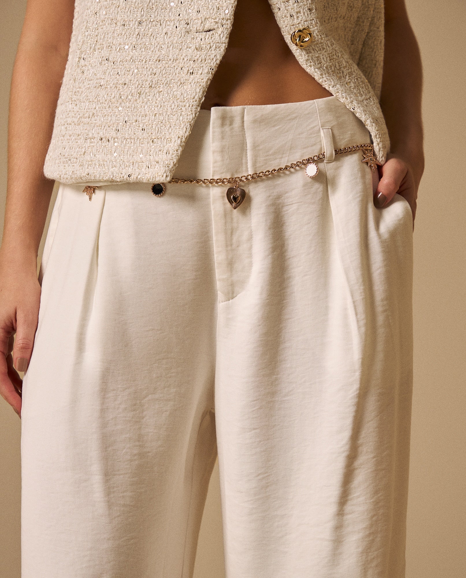 Pantalón Wide Leg con Cadena Dorada - Blanco 34_439G017_BLA110601_4