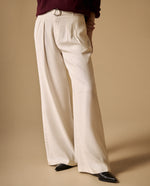 Pantalón Wide Leg con Cinturón - Blanco