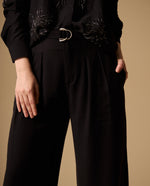 Pantalón Wide Leg con Cinturón - Negro