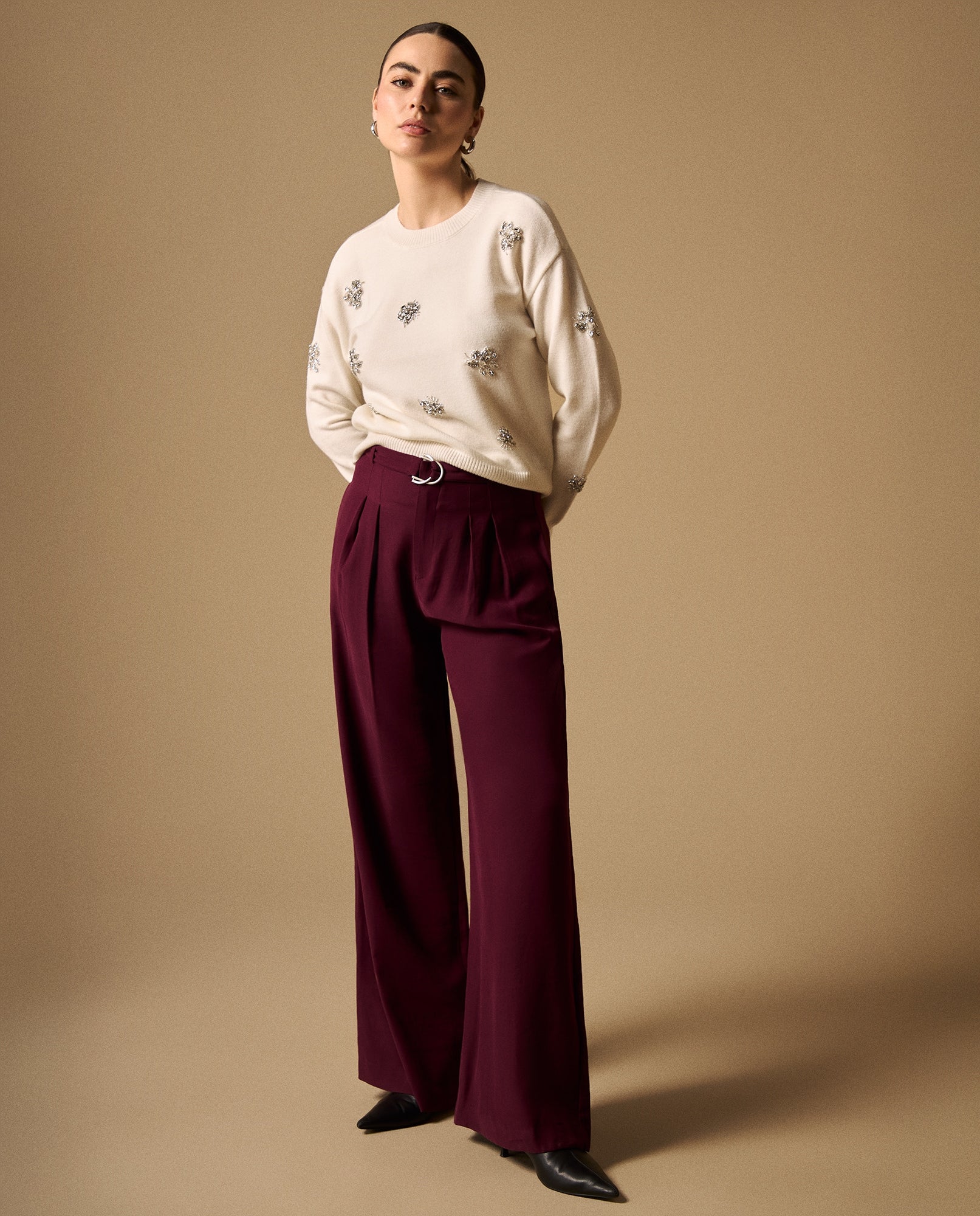 Pantalón Wide Leg con Cinturón - Rojo 34_439G018_ROJ191726_0